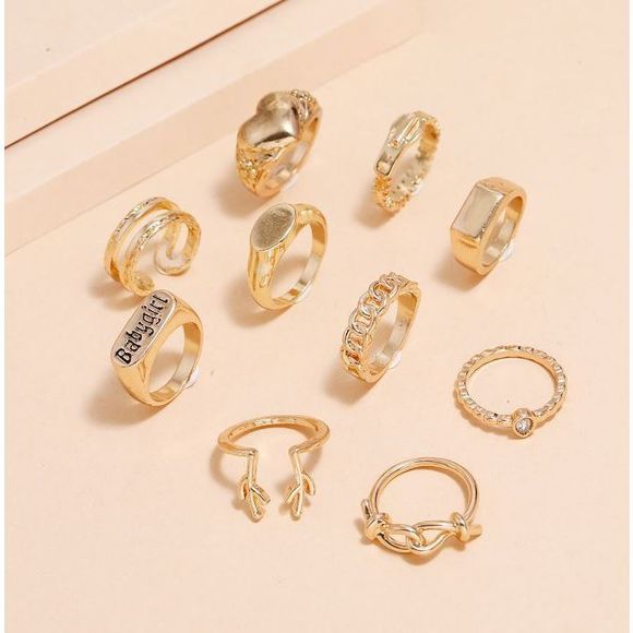 10 PCS Gold Knuckle Ring Set - Picture 3 of 5